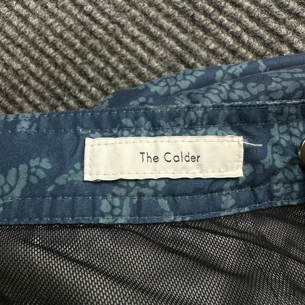 Onia The Calder Mens Swim Trunks Navy Blue Paisley Botanical Board Shorts Large